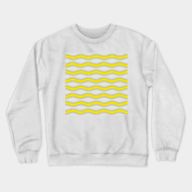 Yellow and black wave lines Crewneck Sweatshirt by marufemia